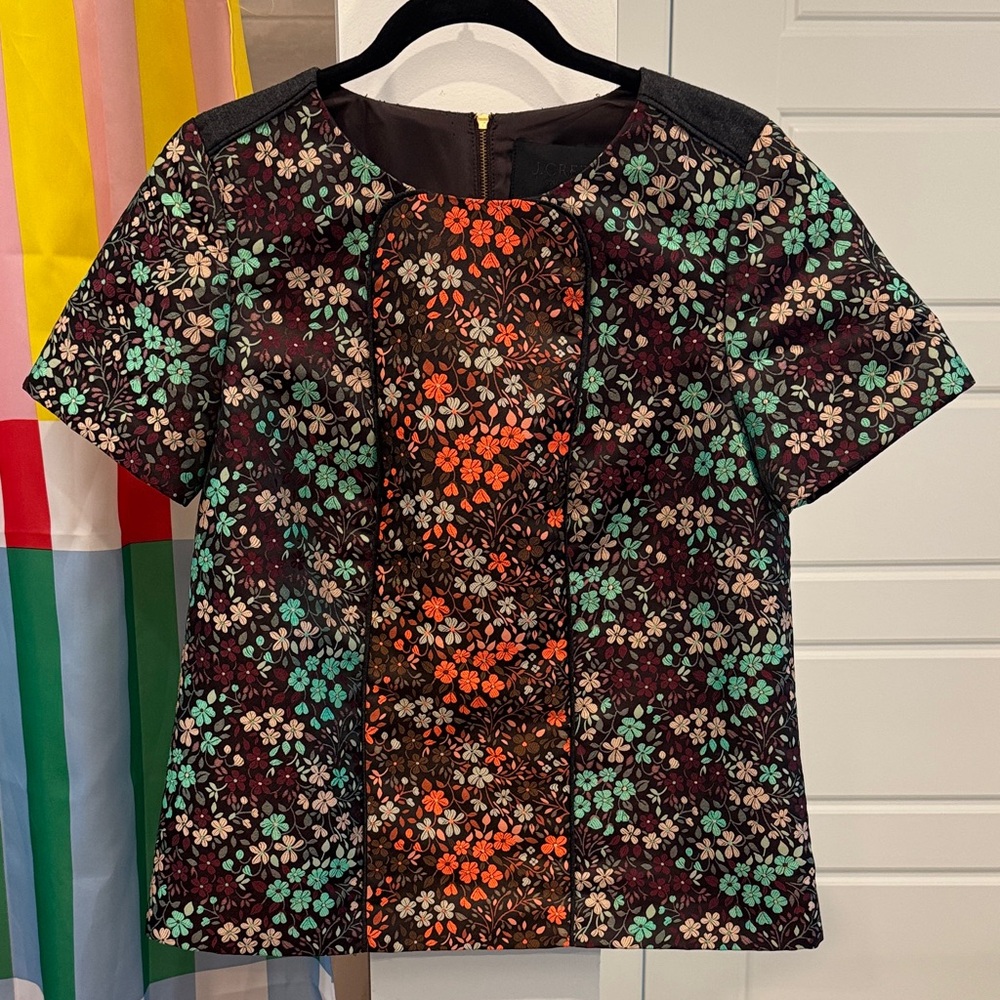 J. Crew Multicolor Floral Blouse